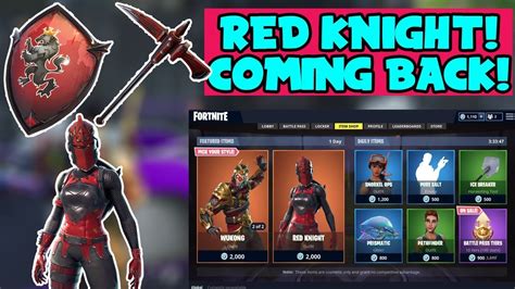 Below is a list of all currently unreleased items in fortnite battle royale, they may be released through a future update or added to the item shop and are subject to change. RED KNIGHT Is RETURNING To Item Shop LEAKED!! (Fortnite ...