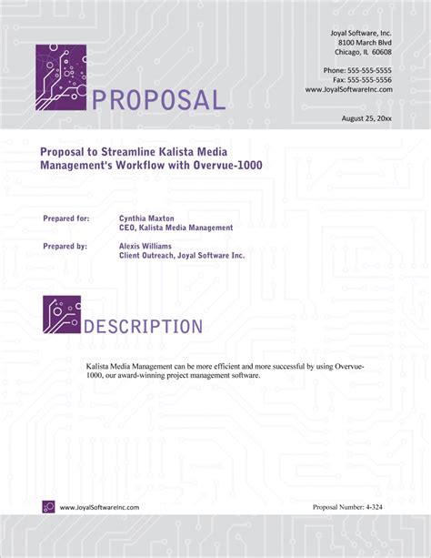 Software Proposal Template Word