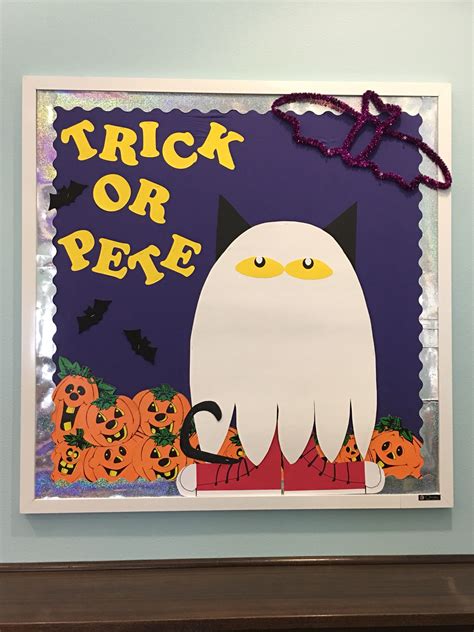 Pete The Cat Trick Or Pete Library Halloween Bulletin Board