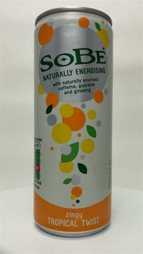 Sobe Naturally Energising Zingy Tropical Twist Energy Drink Cans Uk