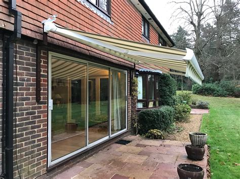 Large Electric Awning Fitted Over Patio Doors In Petersfield Awningsouth