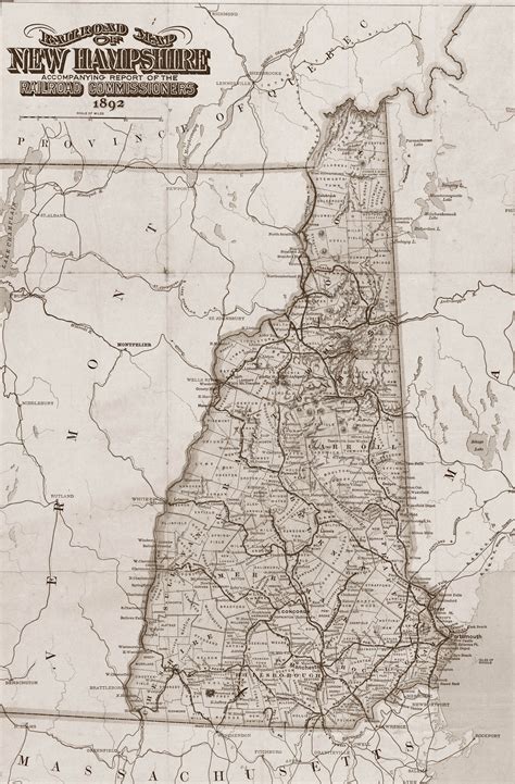Map Of New Hampshire 1892 Antique Art Printed T Idea Home Decor