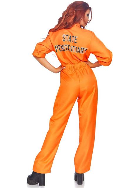 womens orange prisoner costume jumpsuit women s inmate costume