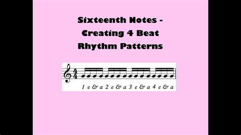 Sixteenth Notes And Making 4 Beat Patterns With Ms Winckler Youtube