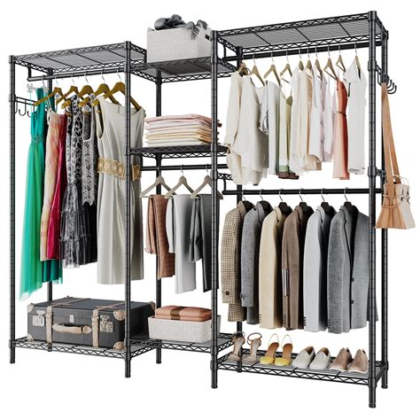 Buy Justroomy Heavy Duty Clothes Rack 5 Tiers Wire Shelving Garment