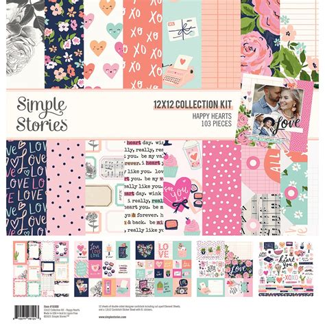 Simple Stories Collection Kit 12x12 Happy Hearts 810079981243