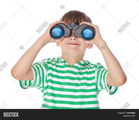 Boy Holding Binoculars Image And Photo Free Trial Bigstock