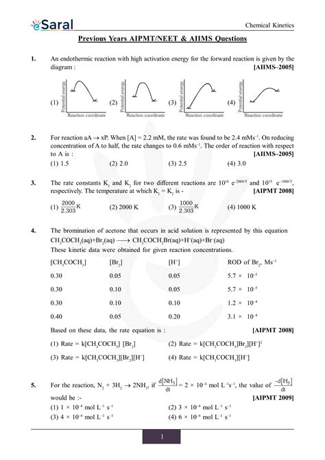 Chemical Kinetics Neet Previous Year Questions With Complete Solutions