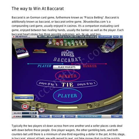 How To Win At Baccaratziocw Pdf Pdf Docdroid