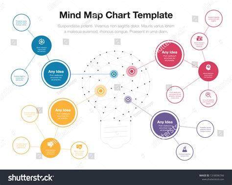 Simple Infographic Mind Map Visualization Template Stock Vector