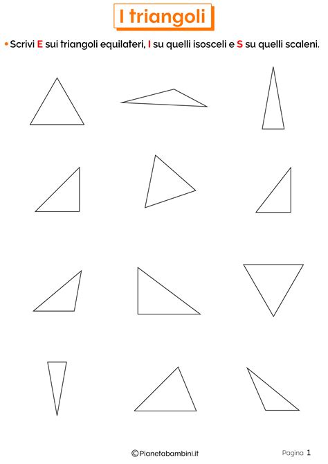 Come preannunciato, i triangoli si possono classificare in base agli angoli. Esercizi sui Triangoli per la Scuola Primaria ...