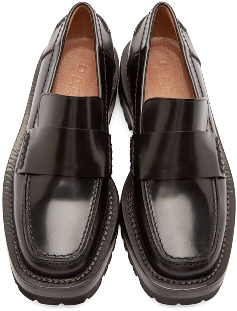 Marni Black Leather Platform Loafers Lyst