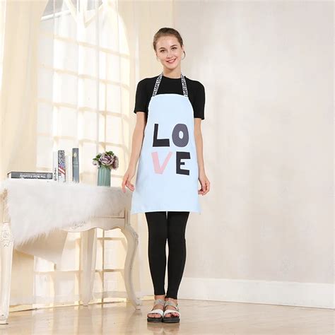 Polyester Love Printed Cooking Apron Bbq Party Cleaning Fashion Adult Apron For Women Adult