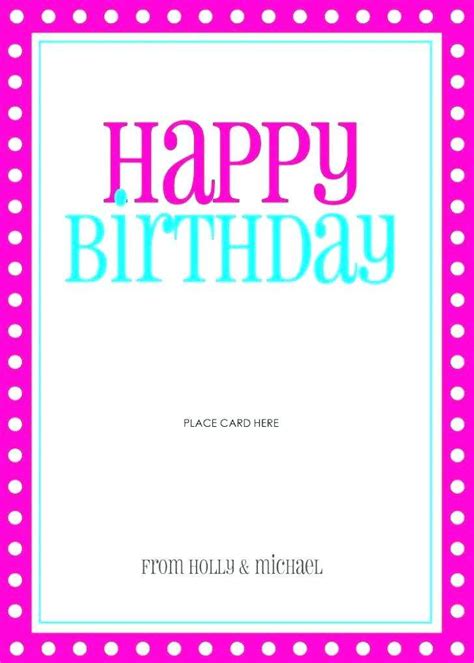 Word Birthday Card Templates Half Fold Cards Design Templates