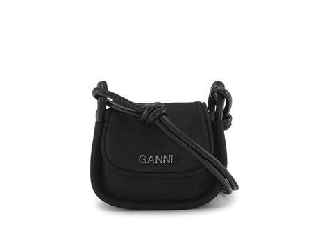 Black Knot Mini Flap Over Bag Ganni Us