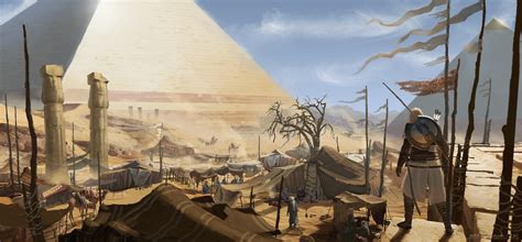 Assassins Creed Video Games Bayek Artwork Pyramids Of Giza