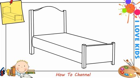 How To Draw A Bed Easy Step By Step For Kids Beginners Children Youtube