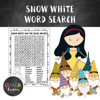 Snow White And The Seven Dwarfs Word Search By Chalk Creations Tpt