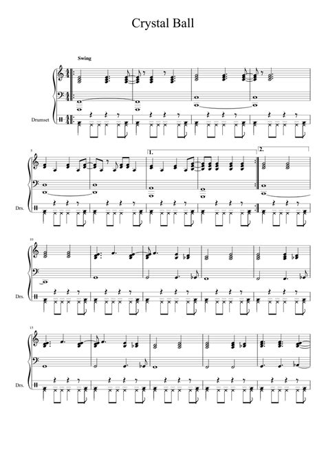 Crystal Ball Sheet Music For Piano Drum Group Mixed Duet