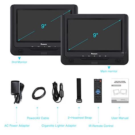 Naviskauto 95 Portable Dvd Player Dual Screen With 5 Hour Built In