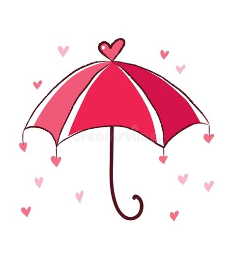 Umbrella Valentines Day Card Stock Illustration Illustration Of