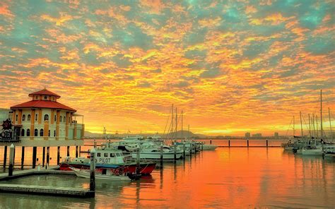 English Harbor Sunset Wallpapers Wallpaper Cave