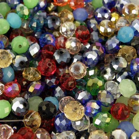 Assorted Mix Glass Crystal Beads Jewellery Making 8 X 6mm Pk Etsy