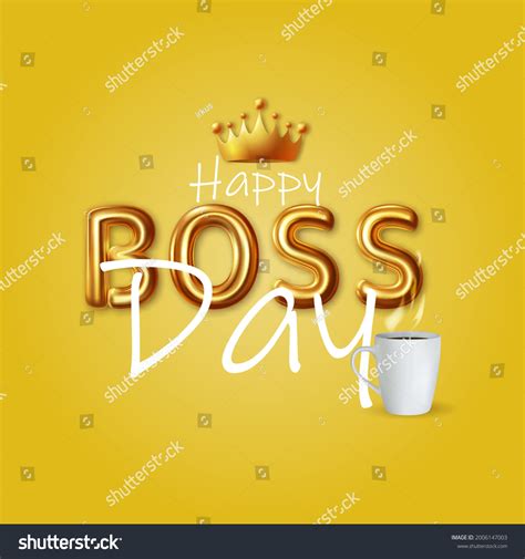 Happy Boss Day Vector Illustration Congratulations Stock Vector