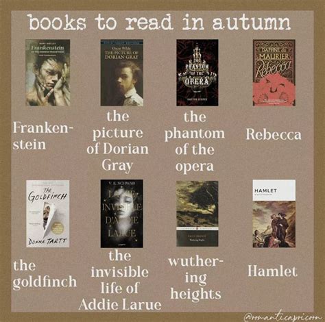 The Books To Read In Autumn Are Arranged On A Brown And Beige