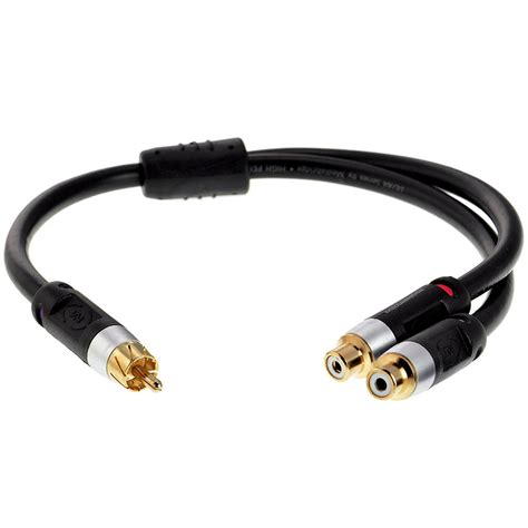 mediabridge ultra series rca y adapter 12 inches 1 male to 2 female for digital audio or