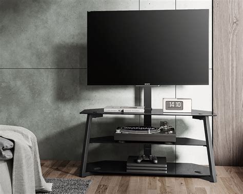 Buy Fitueyes 3 Tier Floor Tv Stand For 23 55 Inch Tvs Universal Corner