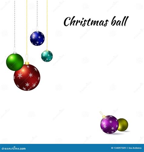 Christmas Balls Multicolored Christmas Balls On White Background Stock
