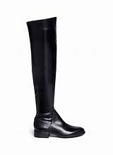 Black Leather Stretch Boots