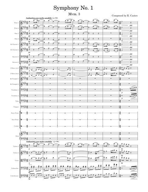 Symphony No 1 Mvm 3 Sheet Music For Trombone Tuba Flute Oboe