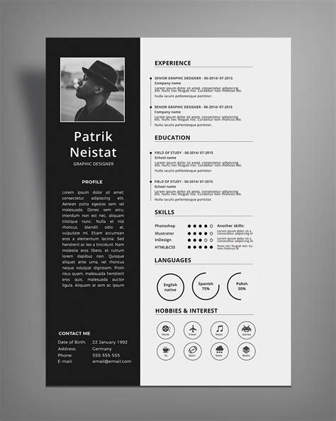 simple resume cv design template  psd file good resume