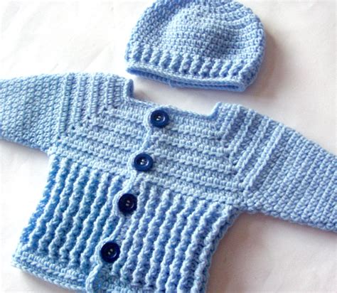 Baby Boy Sweater Set Crochet Pattern Crochet Baby Sweater And