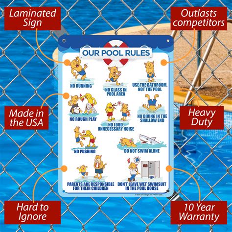 Our Pool Rules Sign For Recreational Swimming Pool Areas Sku S2 4365
