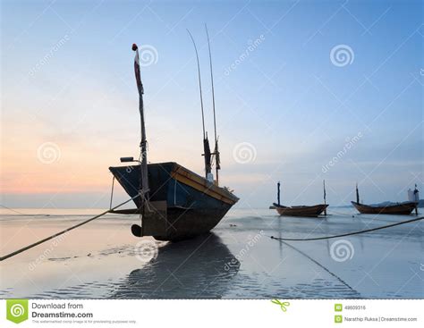 The Fishing Boat At Kon Ao Beach Rayong Thailand Stock Photo Image