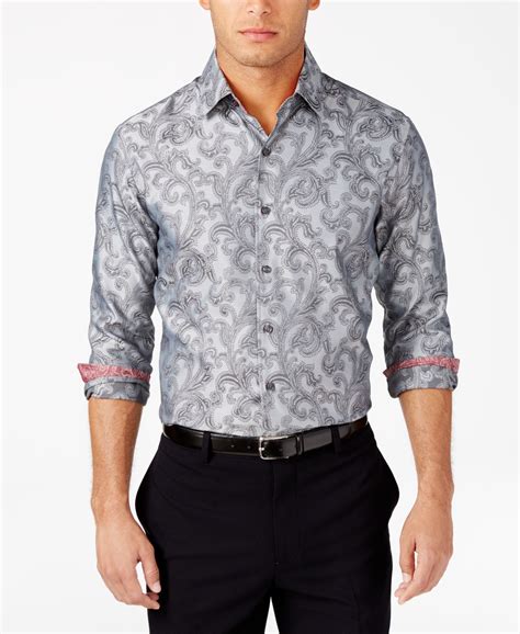 Tasso Elba Mens Classic Fit Printed Shirt Only At Macys Shirts