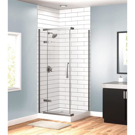 Delta 36 In X 36 In Frameless Corner Shower With Stainless Steel Shower Door In Clear And