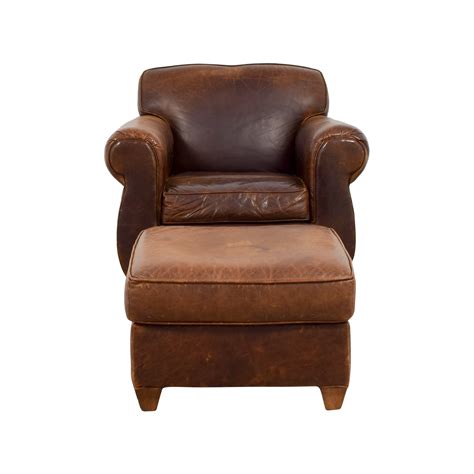 Leather recliners and leather chairs and ottomans. 64% OFF - Restoration Hardware Restoration Hardware 1940s ...