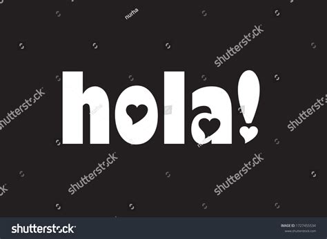 Spanish Greeting Hola Meaning Hello English Stock Vector Royalty Free
