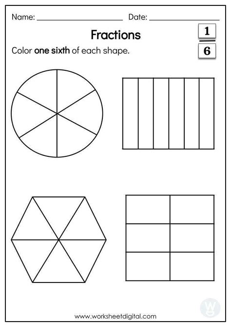 Free Fraction Worksheet Worksheet Digital