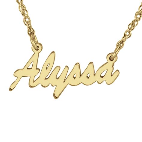 Personalized 14k Gold Over Sterling Silver Name Necklace Color Yellow