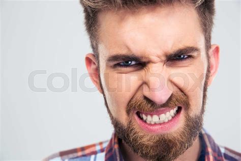 Angry Man Looking At Camer Stock Image Colourbox