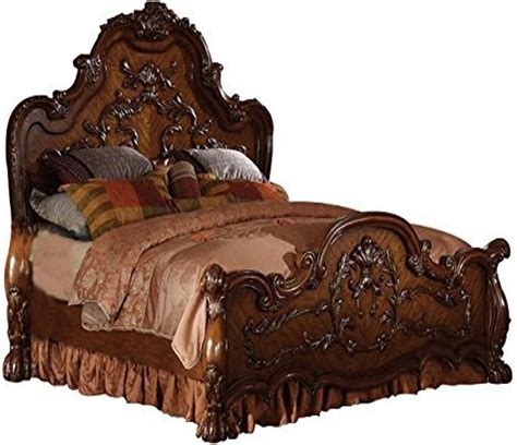 Amazon Com Acme Dresden Queen Bed Cherry Oak Home Kitchen