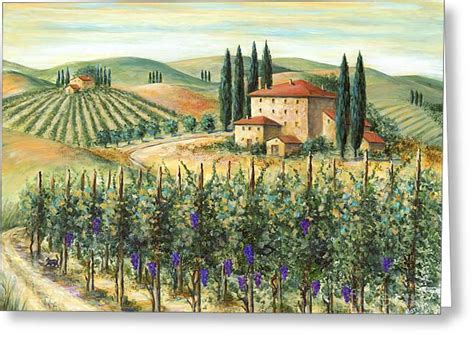 Tuscan Vineyard And Villa Painting By Marilyn Dunlap