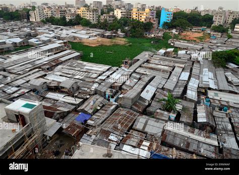 dhaka bangladesh 5th june 2015 bangladeshi slum peoples made homes by bamboo in the lake