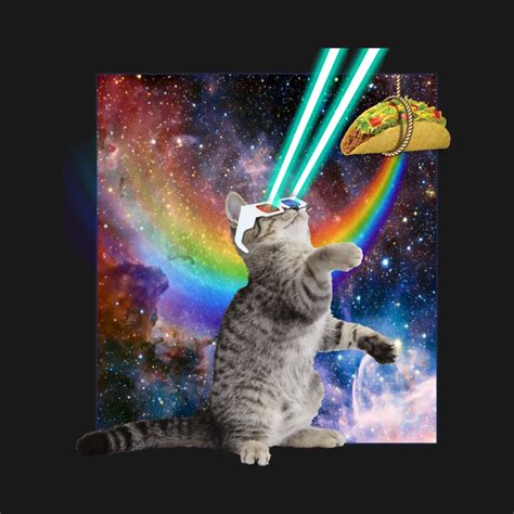 Laser Cat Chasing A Rainbow Taco 3d Glasses Space
