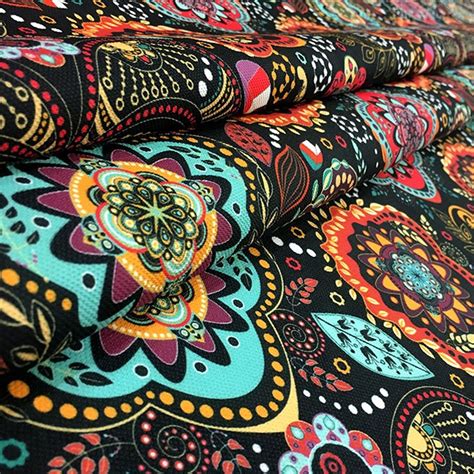 Authentic Mandala Print Fabric Colorful Flower Print Fabric Etsy